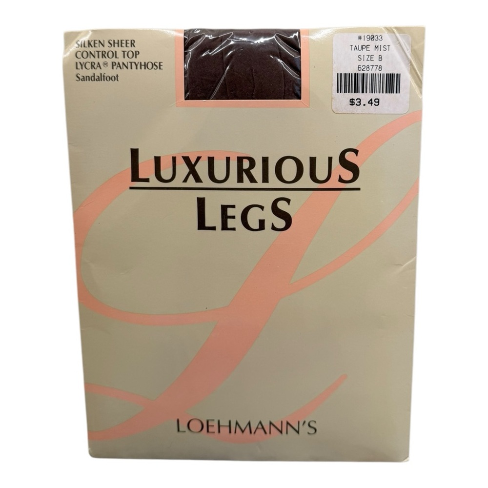 Vintage Luxurious Legs Silken Sheer Control Top Lycra Pantyhose Taupe Mist B